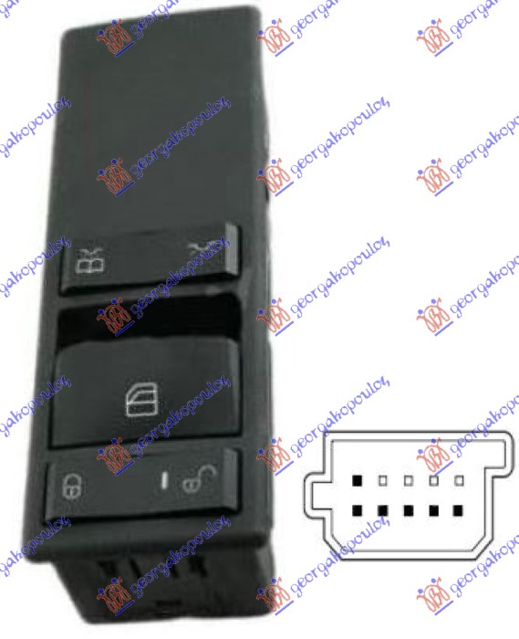 PREKIDAC U VRATIMA (CENTRALNO ZAKLJUCAVANJE) (SVETLO U KABINI) (6 PIN) - DESNO