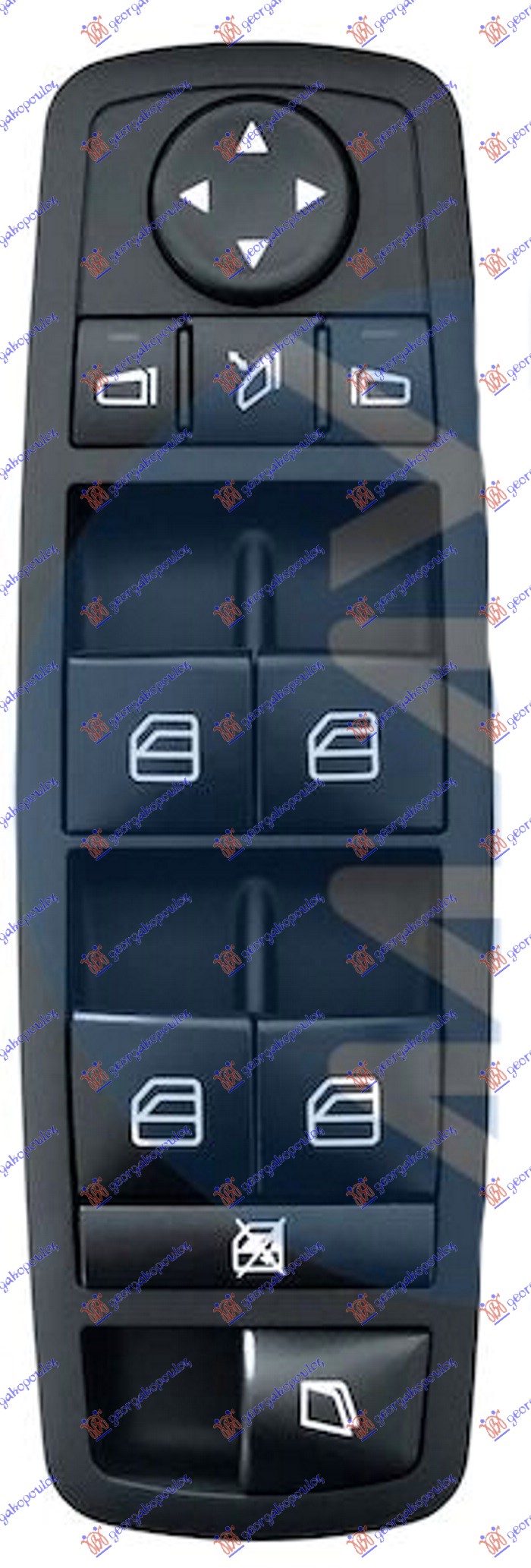 PREKIDAC U PREDNJIM VRATIMA CRNI (4 TASTERA) (ELEK. OTVARANJE GEPEK STAKLA) (ELE - LEVO