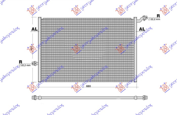 HLADNJAK MOTORA DODATNI 1.6/2.0/2.2/3.0 PETROL - 1.6/2.2 DIESEL (680x445) (NISSE