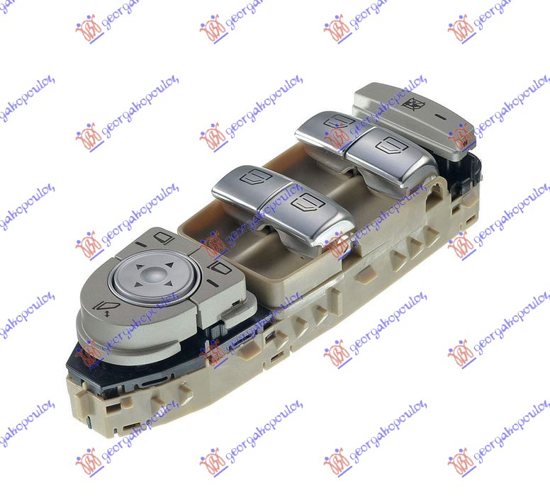 PREKIDAC U PREDNJIM VRATIMA (4 TASTERA) (KREM NOSAC/SREBRNI TASTER) (CRVENO SVET