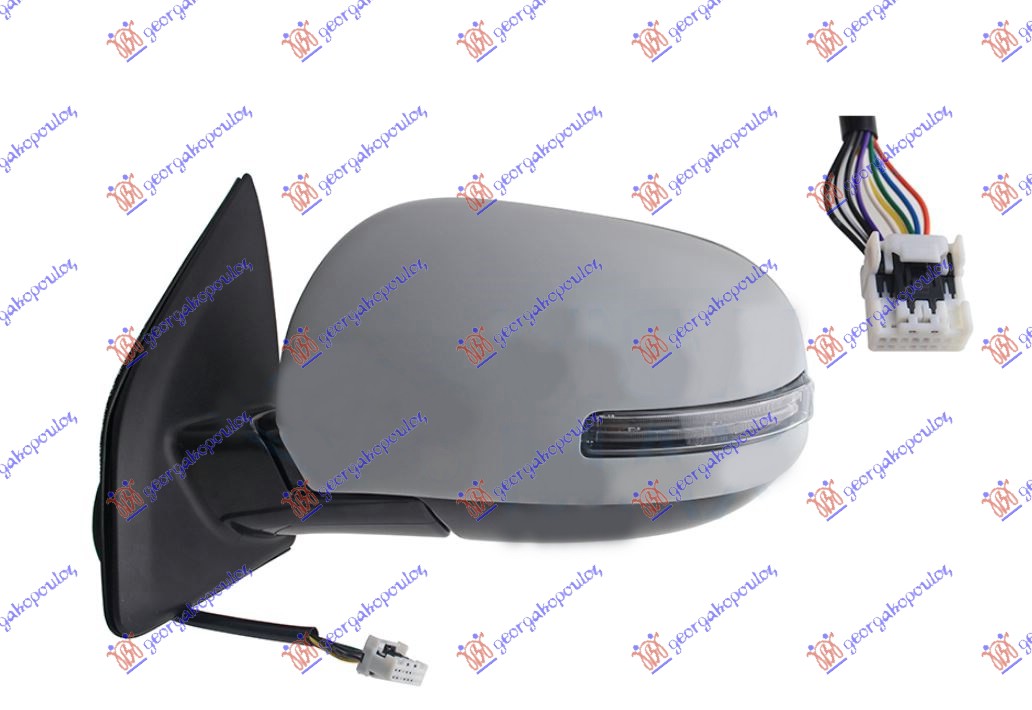 RETROVIZOR ELEKTRICNI SA GREJACEM PM (ELEKTRO-SKLOPIV) (MIGAVAC) (9 PIN) (A KVAL - LEVO