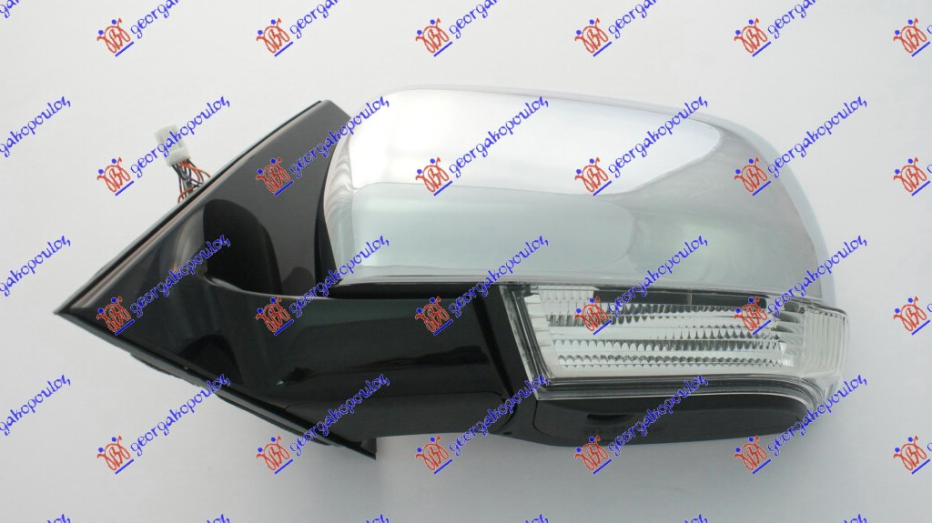 RETROVIZOR ELEKTRICNI SA GREJACEM HROM (MIGAVAC) (SVETLO) (KONVEKSNO STAKLO) - LEVO