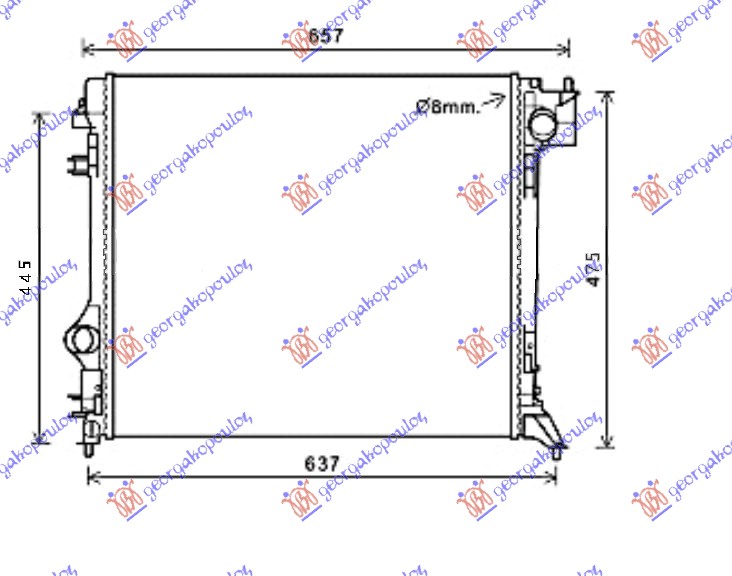 HLADNJAK MOTORA 2.0 BENZIN (MAN/AUTO) -1.5 dCi DIZEL (MAN) (540x465) (NRF)