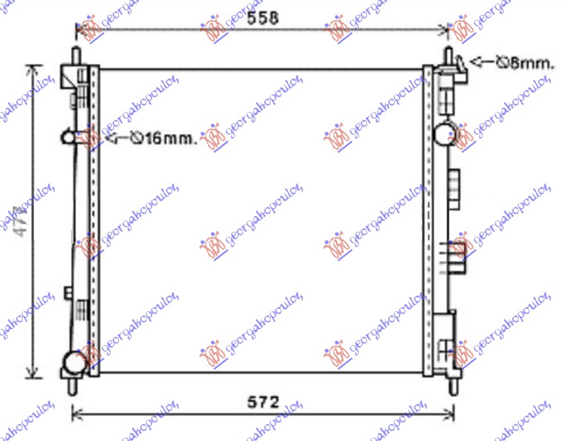 HLADNJAK MOTORA 1.5 DCi DIZEL (490x460x27) 13- (KOYO)