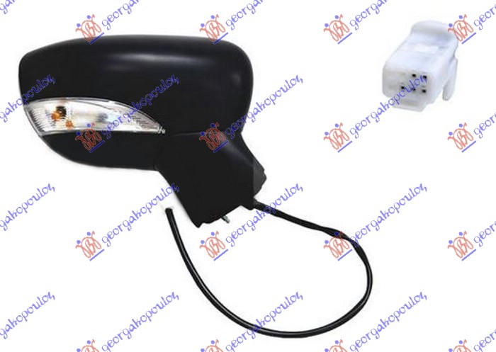 RETROVIZOR ELEKTRICNI PM (MIGAVAC) (5 PIN) (KONVEKSNO STAKLO) - DESNO
