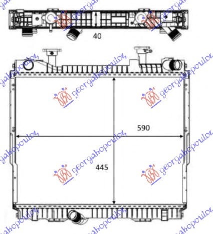 HLADNJAK MOTORA 2.5 D DIZEL (445x570x40) (NRF)