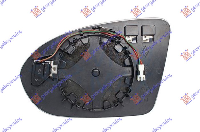 STAKLO RETROVIZORA SA GREJACEM (MRTAV UGAO) (KONVEKSNO) - DESNO