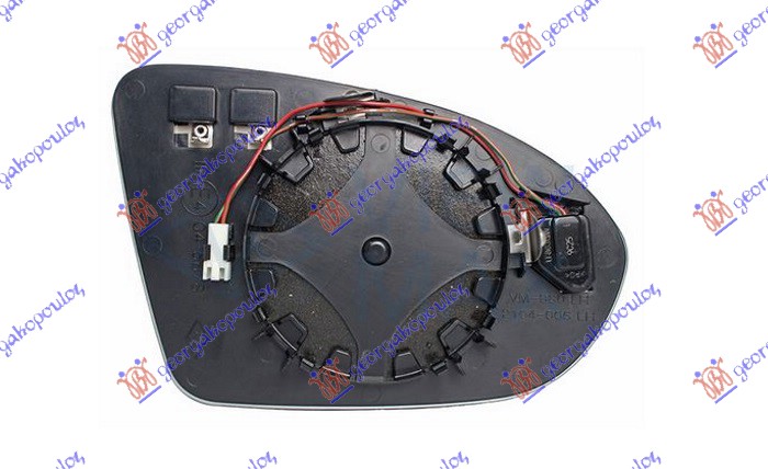 STAKLO RETROVIZORA SA GREJACEM (MRTAV UGAO) (ASFERICNO) - LEVO