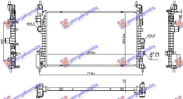 HLADNJAK MOTORA 1.4 BENZIN (MANUELNI/AUTOMATSKI) (620x365) (NRF)