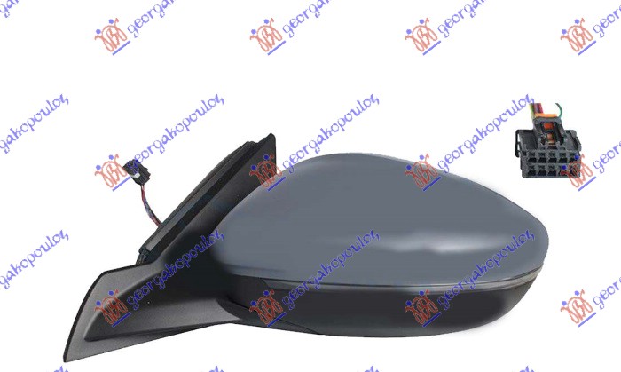 RETROVIZOR ELEKTRICNI SA GREJACEM PM (MIGAVAC LED) (6 PIN) (A KVALITET) (KONVEKS - LEVO