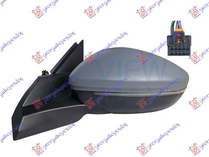 RETROVIZOR ELEKTRICNI SA GREJACEM PM (MIGAVAC) (6 PIN) (A KVALITET) (KONVEKSNO S - LEVO