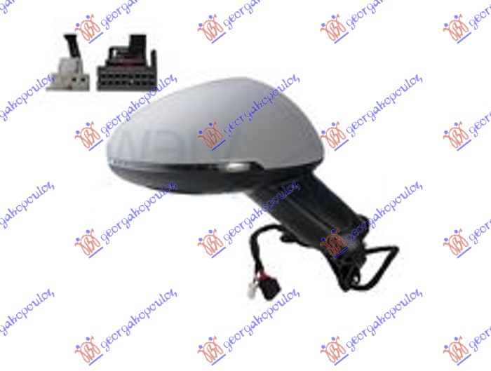 RETROVIZOR ELEK. SA GREJACEM PM (ELEKTRO-SKLOPIV) (MIGAVAC) (NADGLEDANJE TRAKE)  - DESNO