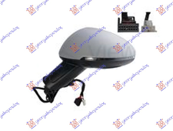 RETROVIZOR ELEK. SA GREJACEM PM (ELEKTRO-SKLOPIV) (MIGAVAC) (NADGLEDANJE TRAKE)  - LEVO