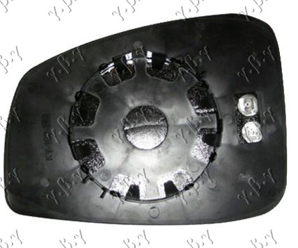 STAKLO RETROVIZORA SA GREJACEM PLAVO (KONVEKSNO) - DESNO