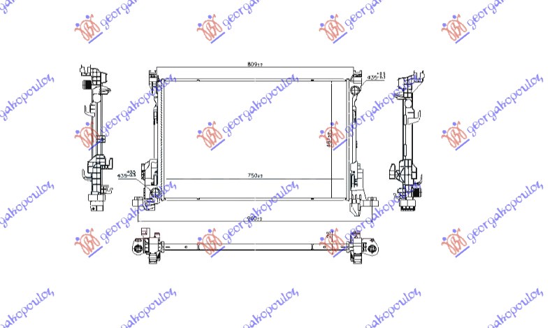 HLADNJAK MOTORA 2.0 (MAN) (750x481x26) (NRF)