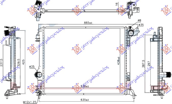 HLADNJAK MOTORA 1.2 TCE BENZIN (MAN) / 1.5 TDCi DIZEL - HIBRID ASSIST 1 (540x440