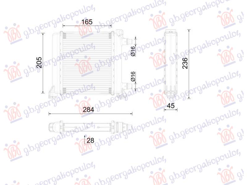 HLADNJAK MOTORA DODATNI 2.0 BENZIN (MAN/AUTO) (200x165x26) (NISSENS)