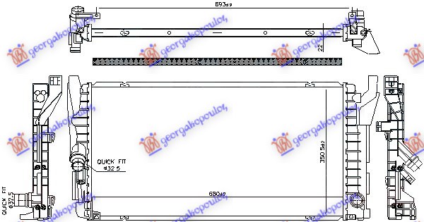 HLADNJAK MOTORA 1.5 BENZIN (MANUELNI/AUTOMASTKI) (680x355) (NRF)