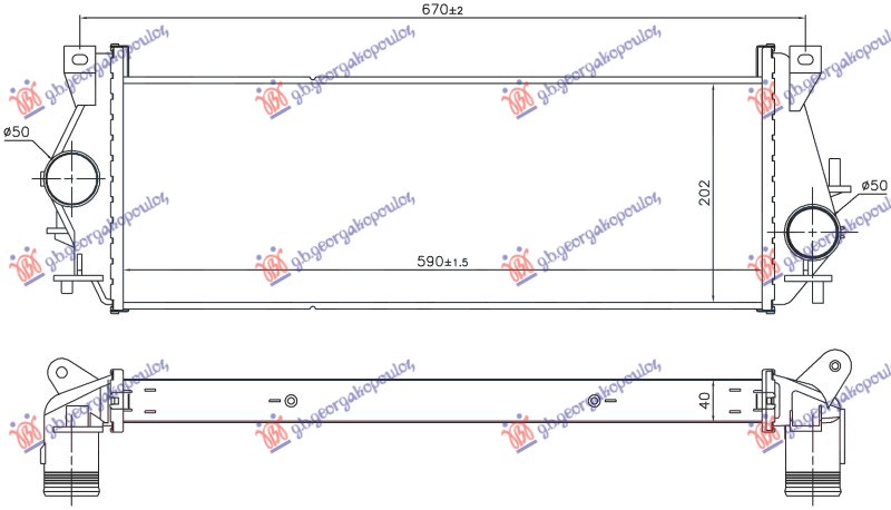 HLADNJAK INTERKULERA 2.2-2.4 DIZEL (590x202)