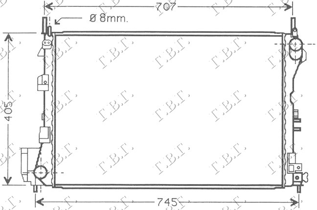HLADNJAK MOTORA 2.0/2.2/3.2 BENZIN - 2.0/2.2 DTi DIZEL (MAN) (650x415x34) (MEHAN