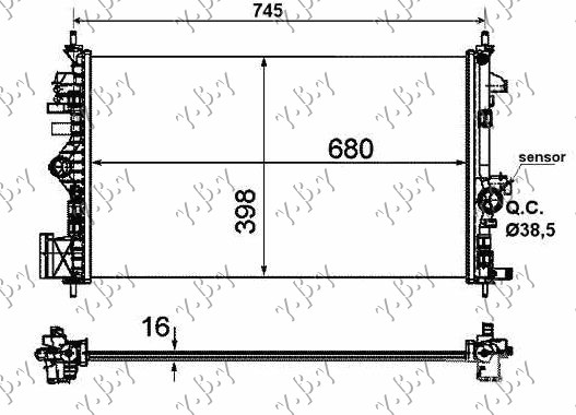 HLADNJAK MOTORA 1.6/1.8  i  TURBO (+AC) (68x40)