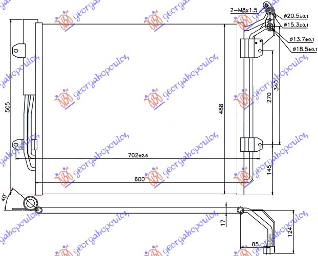 HLADNJAK KLIME BENZIN/DIZEL (56.5x49)