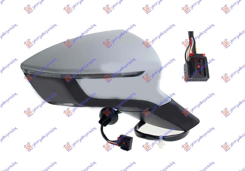 RETROVIZOR ELEKTRICNI SA GREJACEM PM (ELEKTRO-SKLOPIV) (MIGAVAC) (SVETLO) (9 PIN