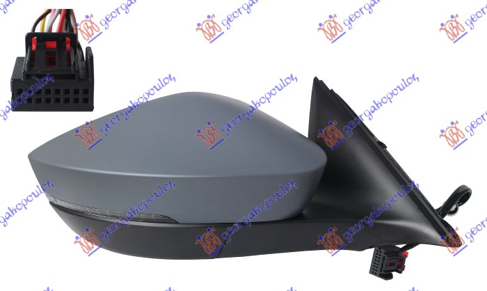 RETROVIZOR ELEKTRICNI SA GREJACEM PM (ELEKTRO-SKLOPIV) (MIGAVAC) (8 PIN) (A KVAL - DESNO