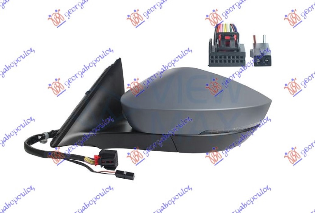 RETROVIZOR ELEK. SA GREJ. PM (ELEK-SKLOPIV) (MEM) (MIGAVAC) (SVETLO) (MRTAV UGAO - LEVO