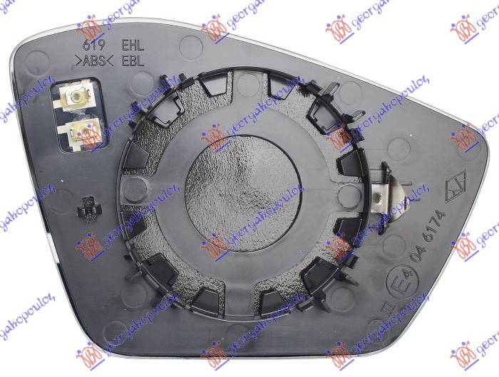 STAKLO RETROVIZORA SA GREJACEM (KONVEKSNO) - LEVO