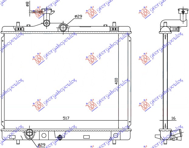 HLADNJAK MOTORA 1.2 BENZIN (MAN) (40x54x16) (MADJARSKA)