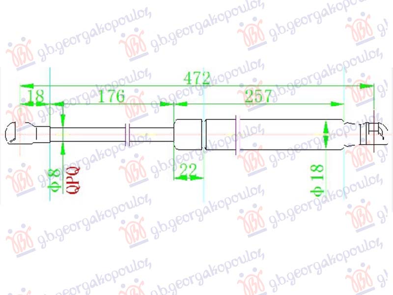 AMORTIZER GEPEK VRATA (472L-400N)