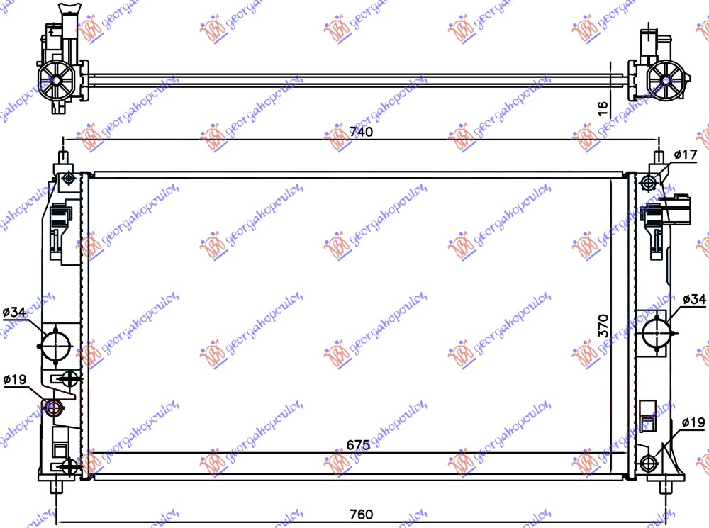 HLADNJAK MOTORA 1.8 HIBRID (675x370) (VALEO)