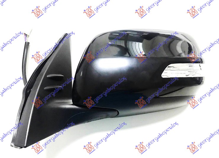 RETROVIZOR ELEKTRICNI CRNI (MIGAVAC) (KONVEKSNO STAKLO) - LEVO