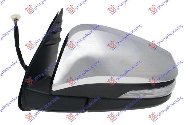 RETROVIZOR ELEKTRICNI HROM (ELEKTRO-SKLOPIV) (MIGAVAC) (KONVEKSNO STAKLO) - LEVO