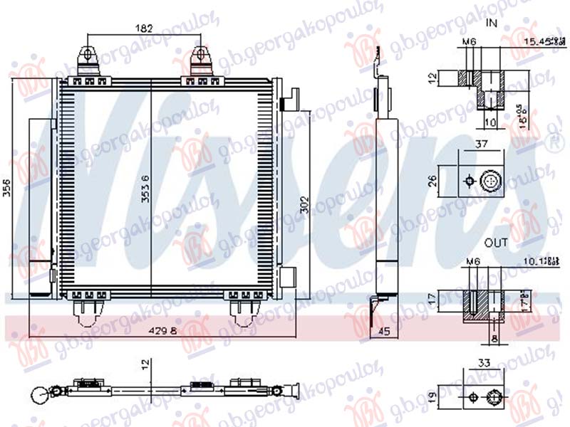 HLADNJAK KLIME 1.0 BENZIN (353x360) (NISSENS)