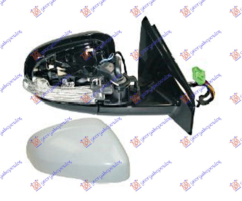 RETROVIZOR ELEKTRICNI SA GREJACEM PM (ELEKTRO-SKLOPIV) (MIGAVAC) (SVETLO) (MEMOR - DESNO