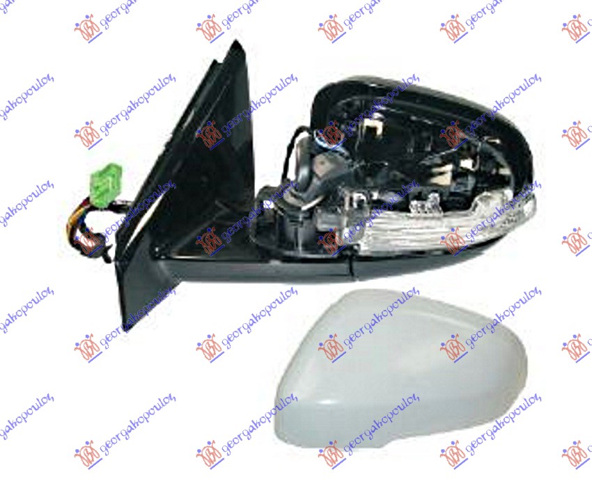 RETROVIZOR ELEKTRICNI SA GREJACEM PM (ELEKTRO-SKLOPIV) (MIGAVAC) (SVETLO) (MEMOR - LEVO