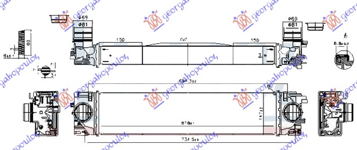 HLADNJAK INTERKULERA 1.5 (T2/T3-T4/T5 HIBRID) 2.0 (T4) BENZIN - 2.0 (D3) DIZEL (