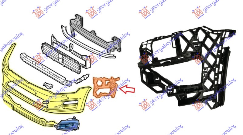 NOSAC PREDNJEG BRANIKA BOCNI PLASTICNI - LEVO
