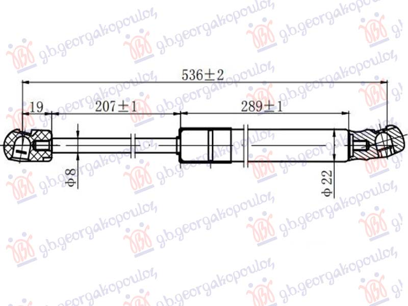 AMORTIZER GEPEK VRATA (536L-670N)