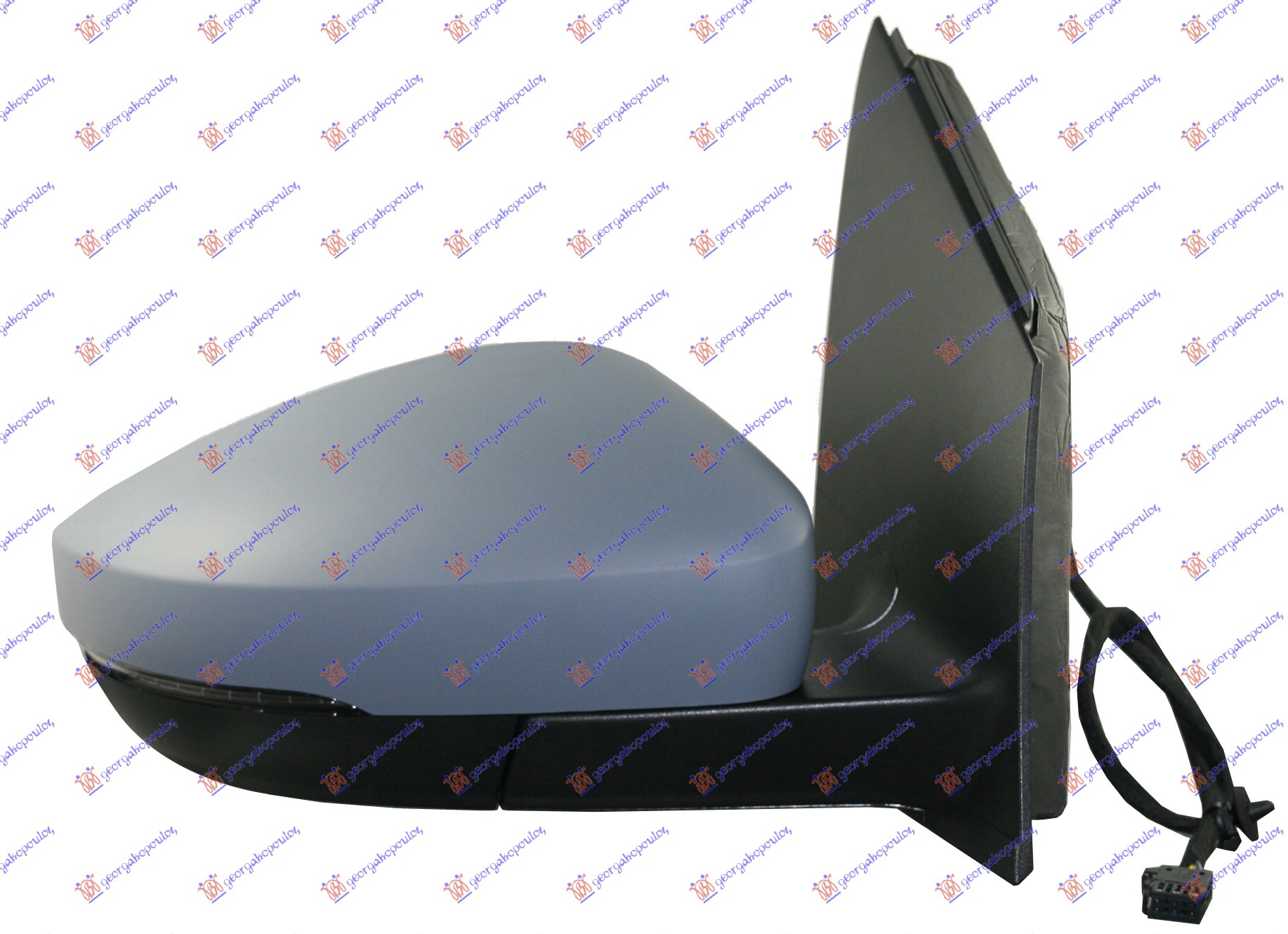 RETROVIZOR ELEKTRICNI PM (MIGAVAC) (DUGULJASTI KONEKTOR) (KONVEKSNO STAKLO) - DESNO