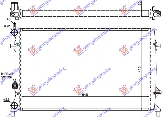 HLADNJAK MOTORA 1.8/2.0 TFSi BENZIN (650x450x32) (LEMLJEN SPOJ)