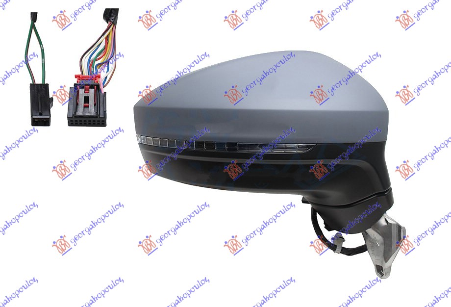 RETROVIZOR ELEKTRICNI SA GREJACEM PM (ELEKTRO-SKLOPIV) (SVETLO) (MEMORIJA) (15 P - DESNO