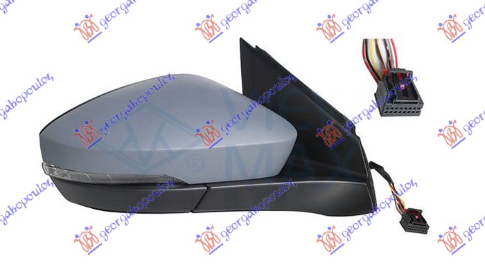 RETROVIZOR ELEKTRICNI SA GREJACEM (MIGAVAC) (8 PIN) (A KVALITET) (KONVEKSNO STAK - DESNO