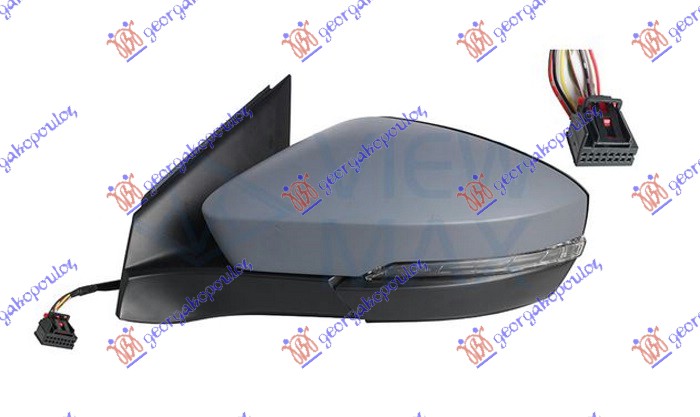 RETROVIZOR ELEKTRICNI SA GREJACEM (MIGAVAC) (8 PIN) (A KVALITET) (ASFERICNO STAK - LEVO