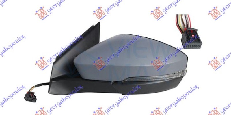 RETROVIZOR ELEKTRICNI SA GREJACEM PM (MIGAVAC) (MRTAV UGAO) (8 PIN) (ASFERICNO S