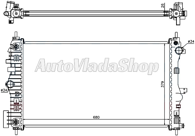 HLADNJAK MOTORA 1.6/1.8  i  TURBO (+AC) (68x40)
