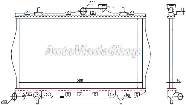 HLADNJAK MOTORA1.3/1.5 12V (+/-AC) (33x60)