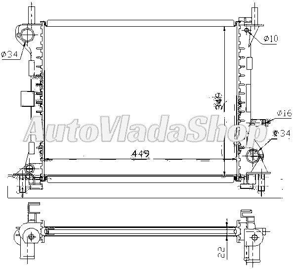 HLADNJAK MOTORA 1.4/1.6 (-AC) (45x35.8)